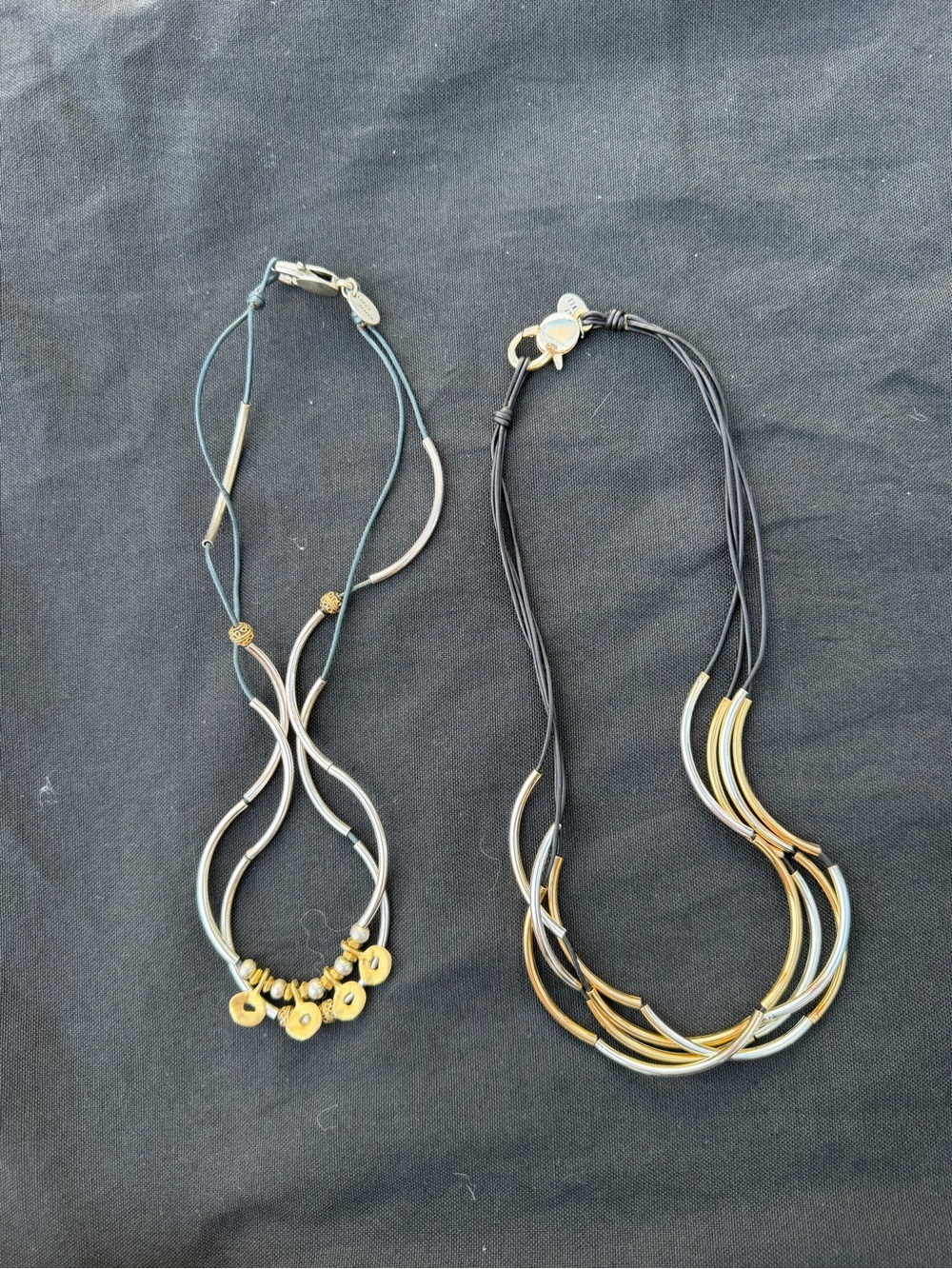 Lizzy James Women's Two-Tone Multi-Strand Necklace - Gold & Silver- 2 pieces
